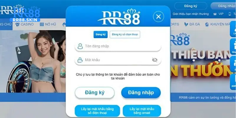 Truy cập vào trang chủ chính của nhà cái RR88 để thực hiện đăng ký